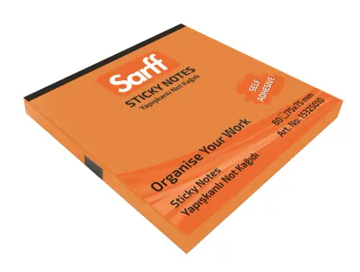 SARFF 75X75MM NEON TURUNCU YAPIŞKANLI NOT KAĞIDI - 80YP (Best)