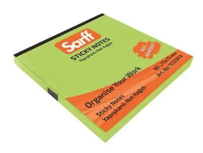 SARFF 75X75MM NEON YEŞİL YAPIŞKANLI NOT KAĞIDI - 80YP