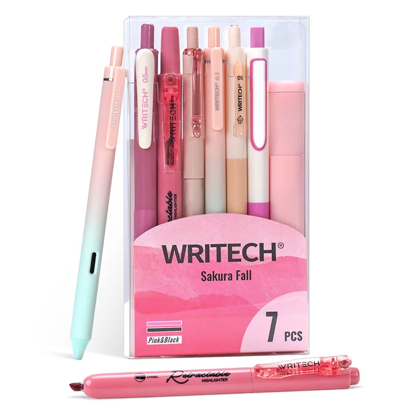 WRITECH W-JK04 SAKURA FALL KALEM SETİ (PEMBE) - 7'Lİ SET