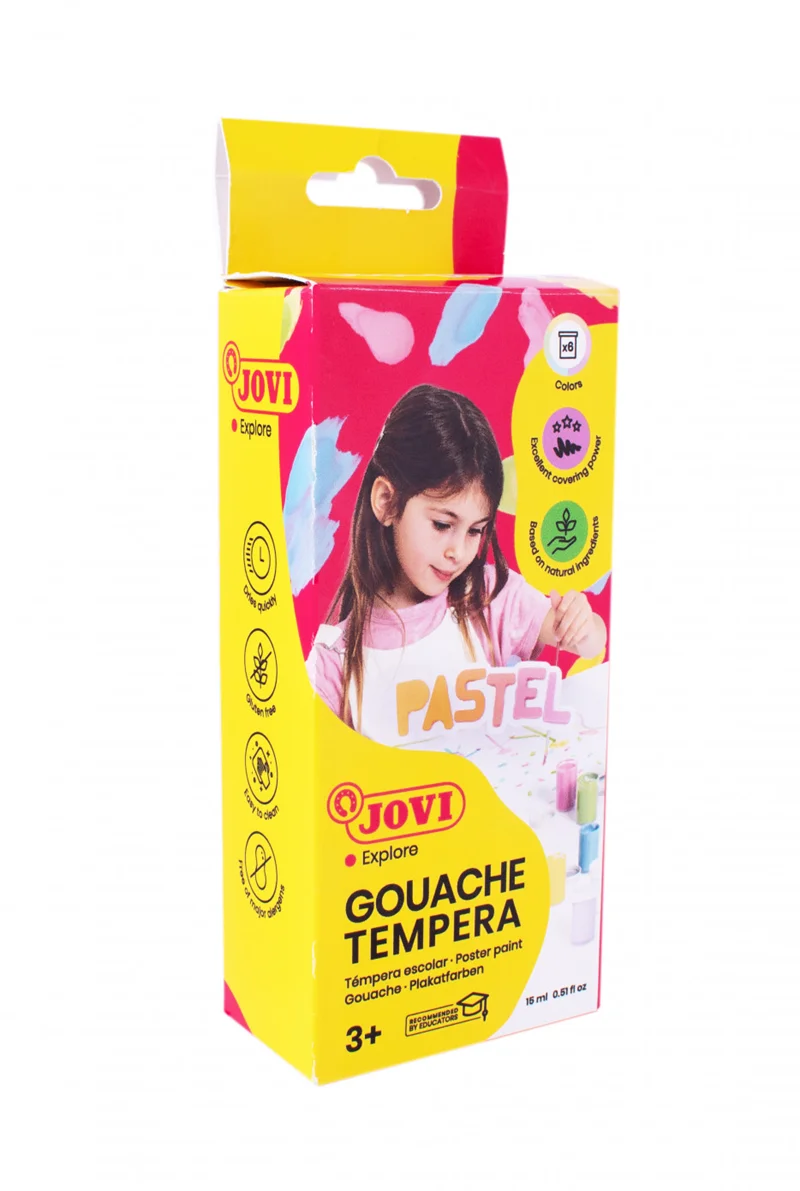 JOVI 520P GUAJ BOYA 15ML KAVANOZ + FIRÇA PASTEL RENKLER - 6'LI KUTU