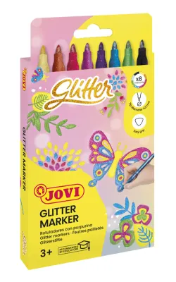 JOVI 1608G GLITTER MARKER PARLAK KEÇELİ KALEM - 8 RENK