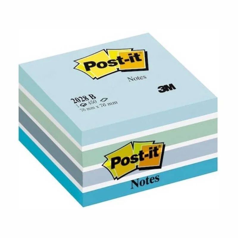 3M 2028-B MAVİ TONLARI POST-IT 76x76mm 450YP. (Best)