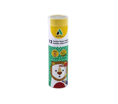 ADEL 12 RENK JUMBO HEXA TÜP KURU BOYA TAM BOY  510013 (Best)