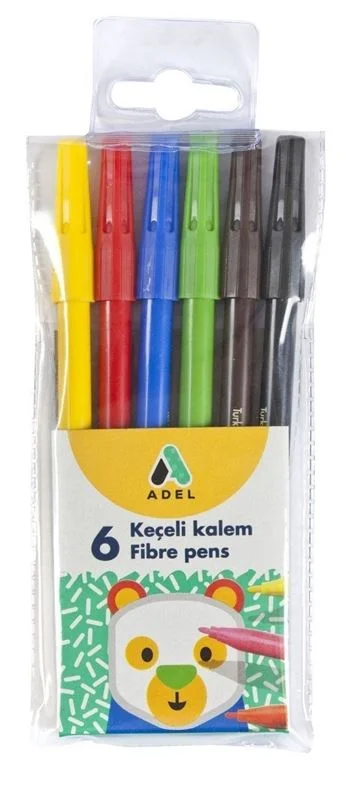 ADEL 6 RENK KEÇELİ KALEM TAKIM 20222001 (Best)