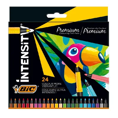 BİC INTENSITY 24 RENK KEÇE UÇLU KALEM FINE 3806080 (Best)