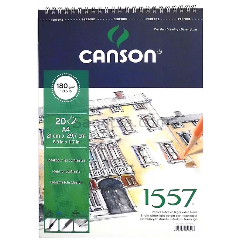 CANSON 1557 A4 SPR. RESİM BLOK 180 GR. 20 yp. 18020A4 (Best)