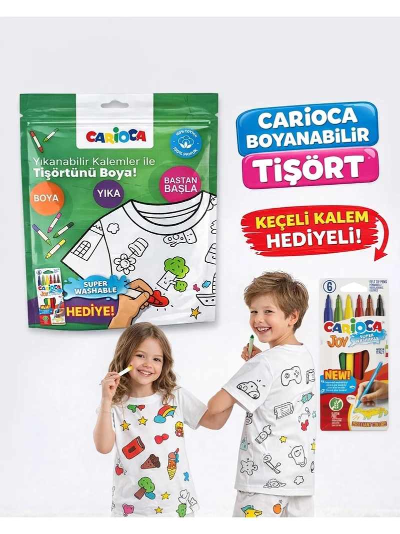 CARIOCA BOYANABİLİR TİŞÖRT-KEÇELİ 7-8 YAŞ KALEM HEDİYELİ LN-80009 (Best)