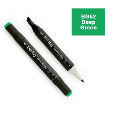 DEL REY TWIN MARKER BG52 DEEP GREEN ÇİFT UÇLU GRAFİK KALEMİ MN-DR052 (Best)