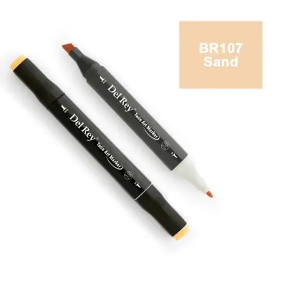 DEL REY TWIN MARKER BR107 SAND ÇİFT UÇLU GRAFİK KALEMİ MN-DR107 (Best)