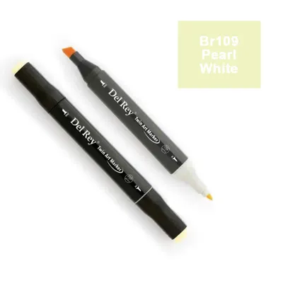 DEL REY TWIN MARKER BR109 PEARL WHİTE ÇİFT UÇLU GRAFİK KALEMİ MN-DR109 (Best)