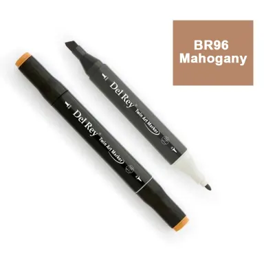 DEL REY TWIN MARKER BR96 MAHOGANY ÇİFT UÇLU GRAFİK KALEMİ MN-DR096 (Best)