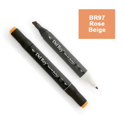 DEL REY TWIN MARKER BR97 ROSE BEİGE ÇİFT UÇLU GRAFİK KALEMİ MN-DR097 (Best)