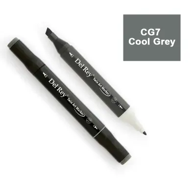 DEL REY TWIN MARKER CG7 COOL GREY ÇİFT UÇLU GRAFİK KALEMİ MN-DRCG7 (Best)