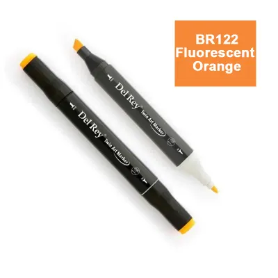 DEL REY TWIN MARKER F122 FLUORESCENT ORANGE ÇİFT UÇLU GRAFİK KALEMİ MN-DR122 (Best)