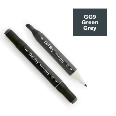 DEL REY TWIN MARKER GG9 GREEN GREY ÇİFT UÇLU GRAFİK KALEMİ MN-DRGG9 (Best)