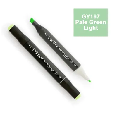 DEL REY TWIN MARKER GY167 PALE GREEN LİGHT ÇİFT UÇLU GRAFİK KALEMİ MN-DR167 (Best)