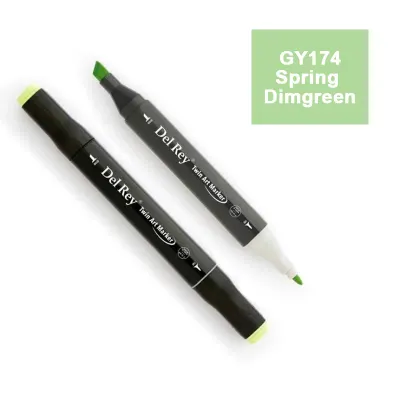 DEL REY TWIN MARKER GY174 SPRİNG DİMGREEN ÇİFT UÇLU GRAFİK KALEMİ MN-DR174 (Best)