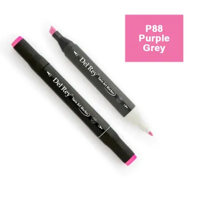 DEL REY TWIN MARKER P88 PURPLE GREY ÇİFT UÇLU GRAFİK KALEMİ MN-DR088 (Best)