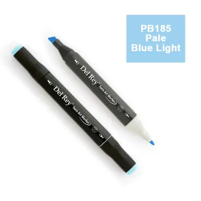DEL REY TWIN MARKER PB185 PALE BLUE LİGHT ÇİFT UÇLU GRAFİK KALEMİ MN-DR185 (Best)