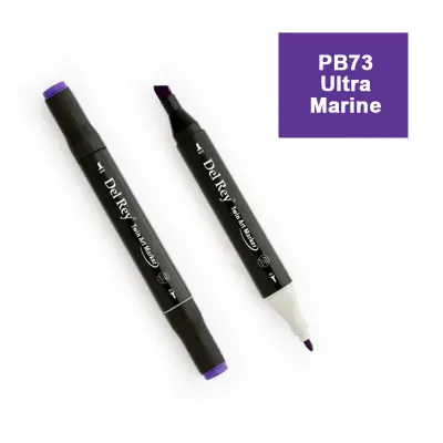 DEL REY TWIN MARKER PB73 ULTRA MARİNE ÇİFT UÇLU GRAFİK KALEMİ MN-DR073 (Best)