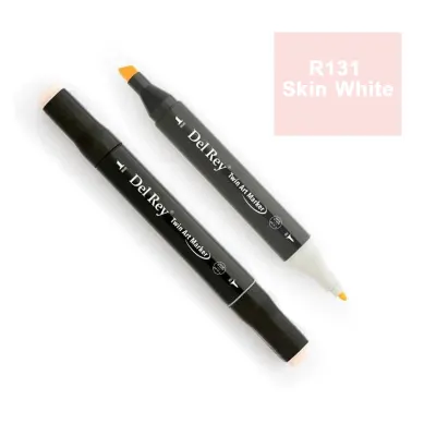 DEL REY TWIN MARKER R131 SKİN WHİTE ÇİFT UÇLU GRAFİK KALEMİ MN-DR131 (Best)