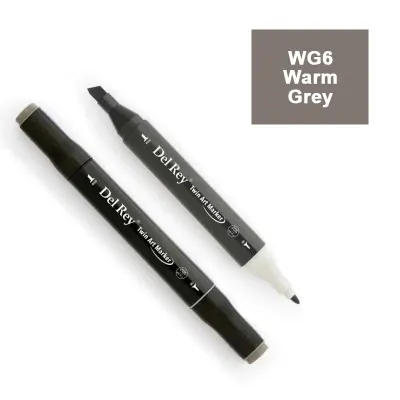 DEL REY TWIN MARKER WG6 WARM GREY ÇİFT UÇLU GRAFİK KALEMİ MN-DRWG6 (Best)
