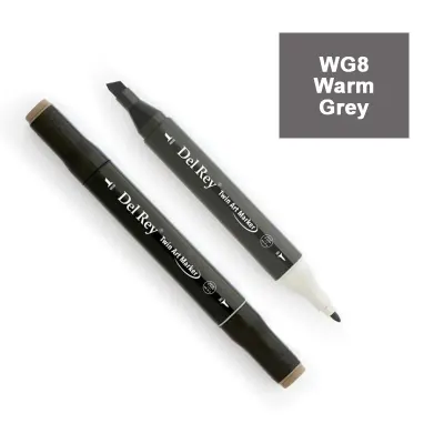 DEL REY TWIN MARKER WG8 WARM GREY ÇİFT UÇLU GRAFİK KALEMİ MN-DRWG8 (Best)