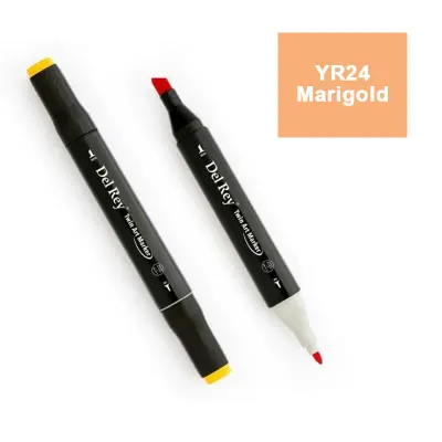 DEL REY TWIN MARKER YR24 MARİGOLD ÇİFT UÇLU GRAFİK KALEMİ MN-DR024 (Best)