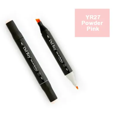 DEL REY TWIN MARKER YR27 POWDER PİNK ÇİFT UÇLU GRAFİK KALEMİ MN-DR027 (Best)