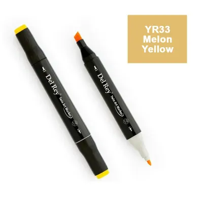 DEL REY TWIN MARKER YR33 MELON YELLOW ÇİFT UÇLU GRAFİK KALEMİ MN-DR033 (Best)