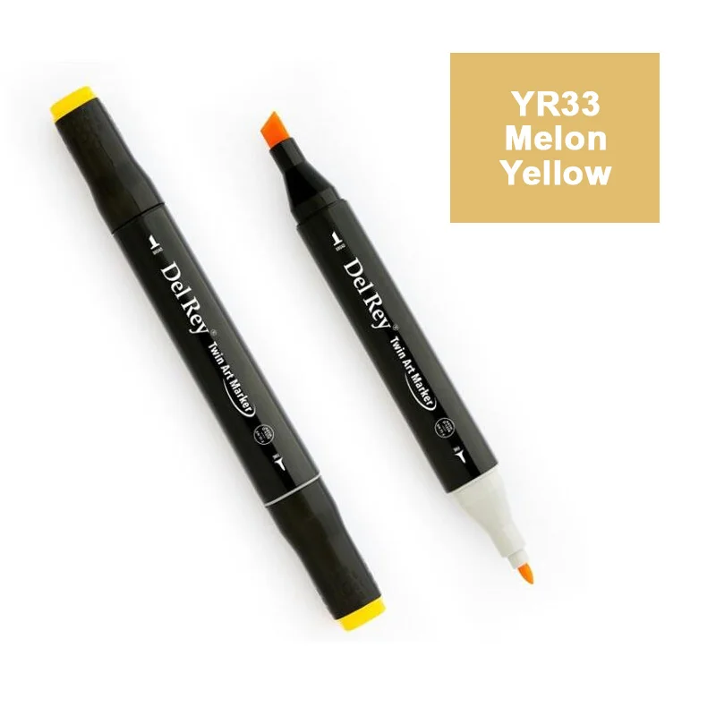DEL REY TWIN MARKER YR33 MELON YELLOW ÇİFT UÇLU GRAFİK KALEMİ  MN-DR033 (Best)
