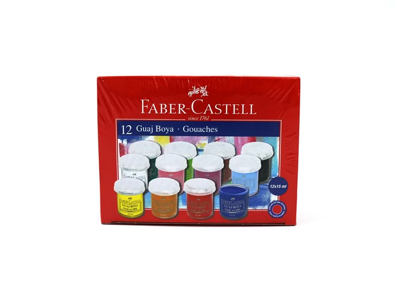FABER 12 RENK GUAJ BOYA ŞİŞE 160401 (Best)