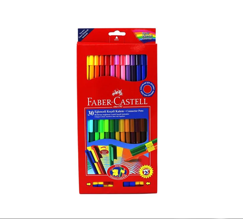 FABER 30 RENK EĞLENCELİ KEÇELİ KALEM 68113000 (Best)
