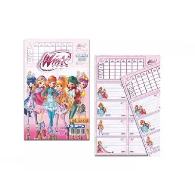 GIPTA WINX DERS PROGRAMLI 3 LÜ OKUL ETİKETİ 3130 (Best)
