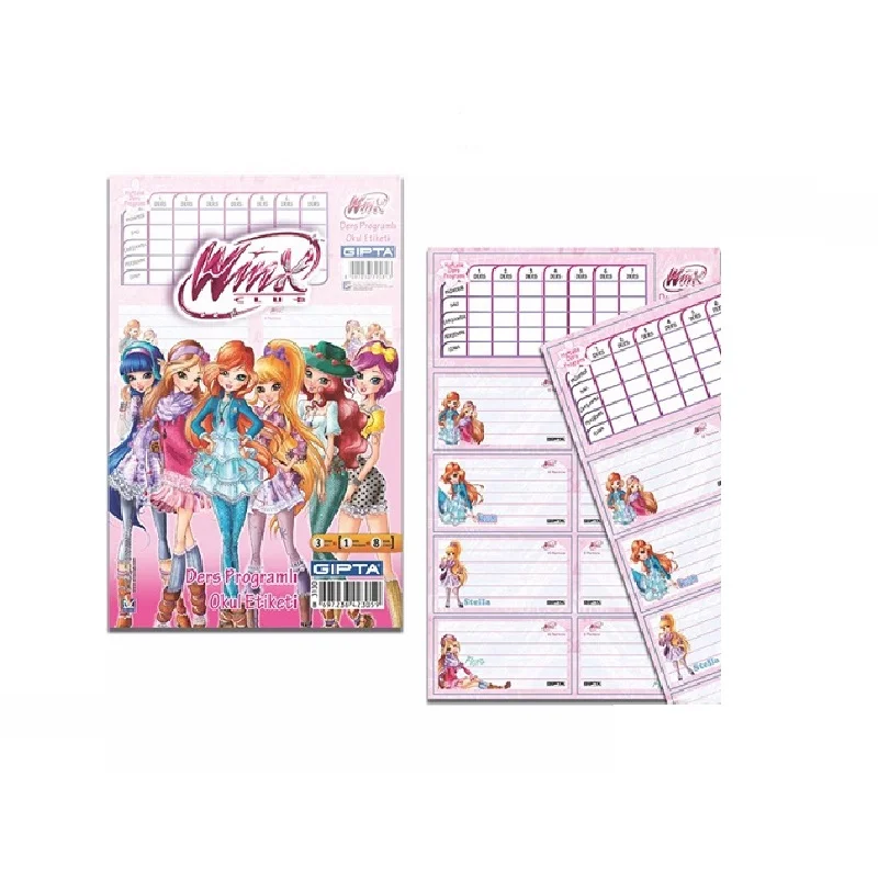GIPTA WINX DERS PROGRAMLI 3 LÜ OKUL ETİKETİ 3130 (Best)