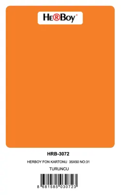 HERBOY FON KARTONU 35X50 NO:31 TURUNCU 100 LÜ HRB-3072 (Best)