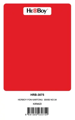 HERBOY FON KARTONU 35X50 NO:34 KIRMIZI 100 LÜ HRB-3075 (Best)