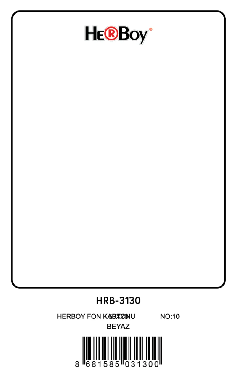 HERBOY FON KARTONU 50x70 BEYAZ NO:10 160 GR 100 LÜ HRB-3130 (Best)