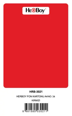 HERBOY FON KARTONU A4 KIRMIZI 160 GR NO:34 100 LÜ HRB-3021 (Best)