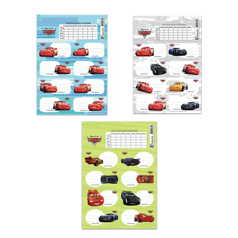 KESKİN CARS 3 LÜ DERS PROGRAMLI ETİKET 220130-33 (Best)