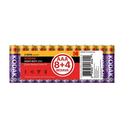 KODAK AAA 8+4 İNCE PİL ÇİNKO KARBON 30413153 (Best)