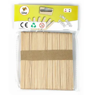 LINO RBZ-032 AHŞAP NATUREL ÇUBUK DAR 11 CM 50 Lİ (Best)