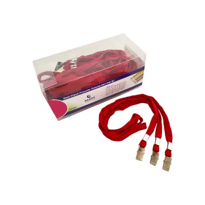 MAPİ KART ASKI İPİ KIRMIZI 50 Lİ METAL 9102653 (Best)