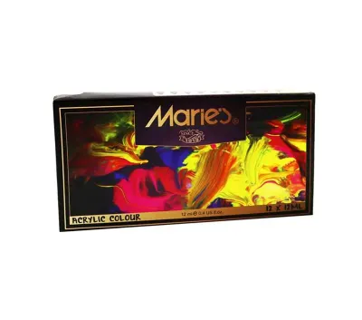 MARİES 12 RENK AKRİLİK BOYA 812B 12 ml MRMAR0017 (Best)