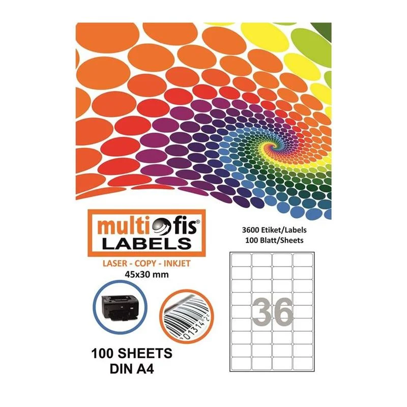 MULTİOFİS 45x30 mm LASER ETİKET 5036 (Best)