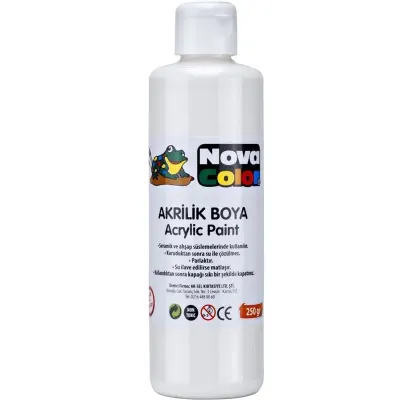 NOVA COLOR AKRİLİK BOYA BEYAZ ŞİŞE NC-173 (Best)