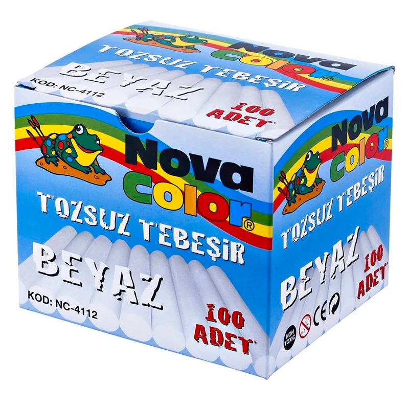 NOVA COLOR TOZSUZ TEBEŞİR 100 LÜ BEYAZ NC-4112 (Best)