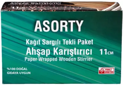 ASORTY KARIŞTIRICI 2133 AHŞAP KAĞIT SARGILI 250 Lİ 11 CM 20 Lİ 014336