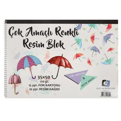 ALEX ÇOK AMAÇLI 35x50 RESİM+FON BLOK DEFTER 10+15 YP.ALX-0299 (Best)