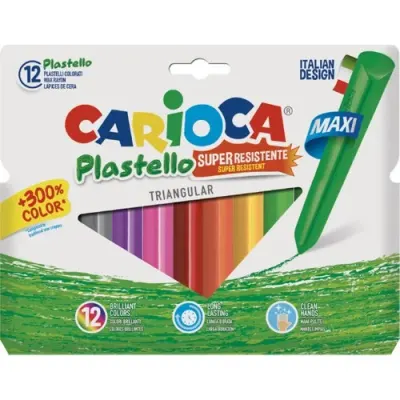 CARIOCA 12 RENK JUMBO ÜÇGEN PASTEL BOYA 42671 (Best)